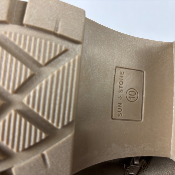 Sun Stone, Rutheep Faux Leather, Round Toe, Low Ankle Lug Bootie Women’s 10 - Picture 6 of 7